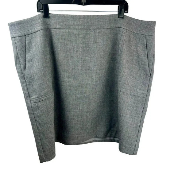 NEW LOFT Straight Pencil Skirt Women Plus 22 Stretch Pockets Knee Length Gray - Picture 1 of 6